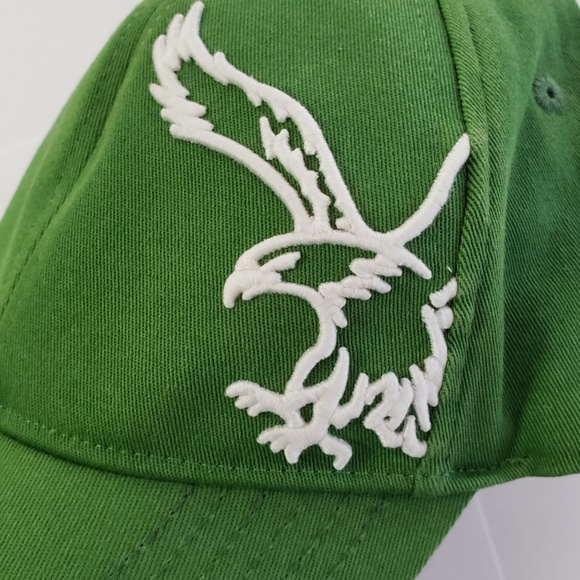 American Eagle Outfitters AE White Embroidered Eagle Green Ball Cap Hat AE - Picture 13 of 16